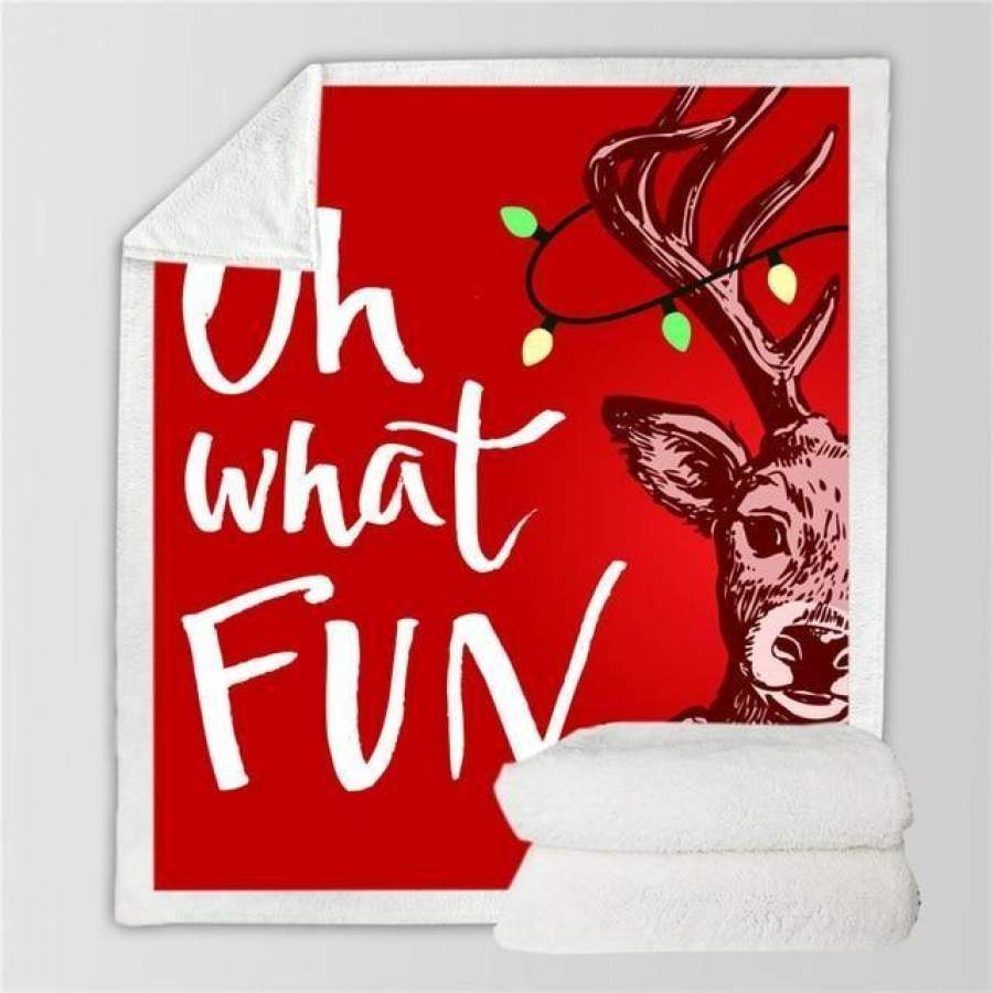 X-Mas Oh What Fun Blanket Christmas Decoration Ideas Christmas Gift Ideas