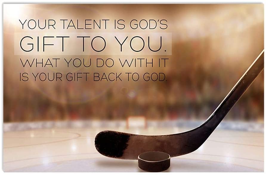 Vintage Hockey- Your Talent Is God’S Gift To You Poster Art Print      Home Decor Gift For Men Women Family Friend On Birthday Xmas