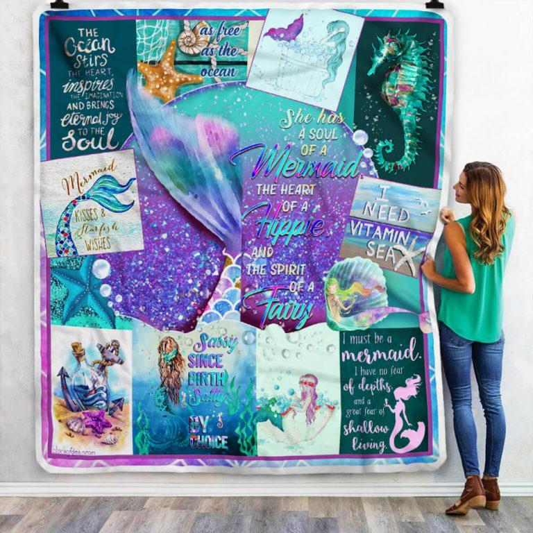 Custom Blanket Mermaid Soul – Mermaid Sherpa Blanket DL