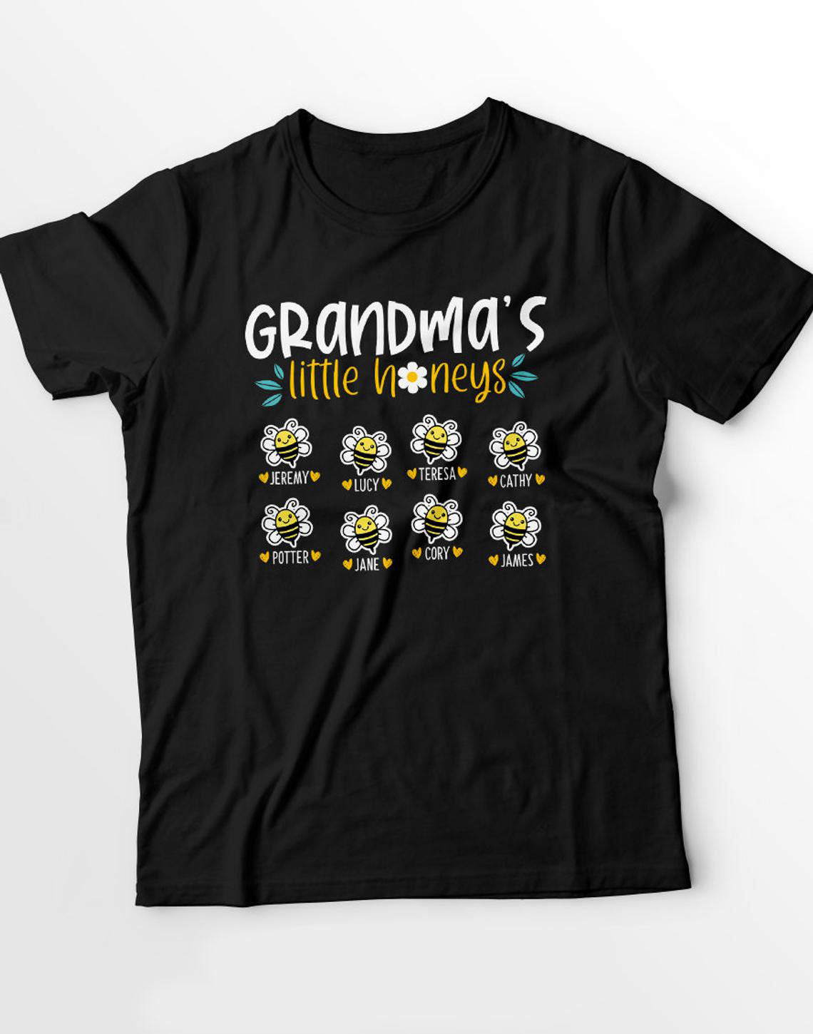 Grandma LITTLE HONEYS Bees Shirt  Grandma Gift For Grandma Nana Shirt Mom Shirt Grandma Tee Grandma Shirts With Grandkids Names