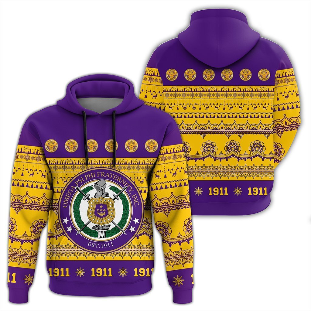 Fraternity Hoodie – Omega Psi Phi Xmas Establish Year Pullover