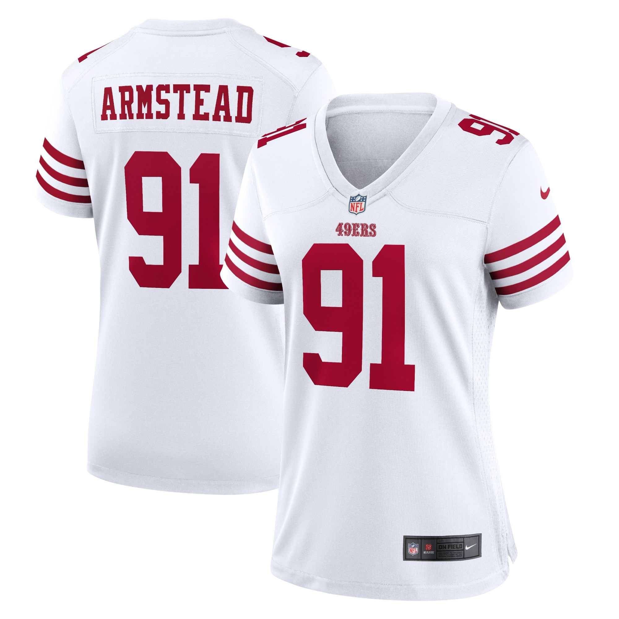 Arik Armstead San Francisco 49ers Womens Player Game Jersey – White NFL