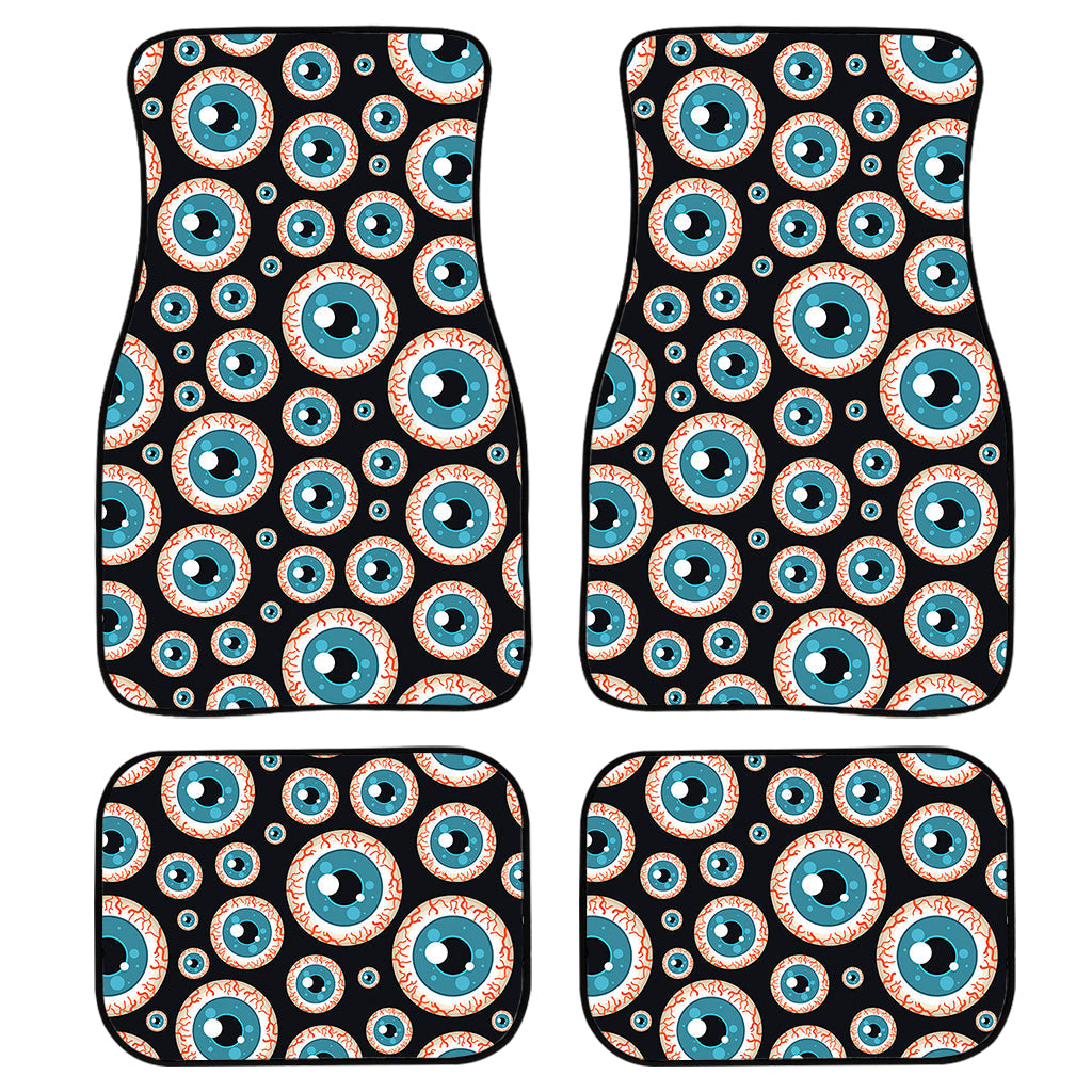 Creepy Eyeball Pattern Print Front And Back Car Floor Mats, Front Car Mat