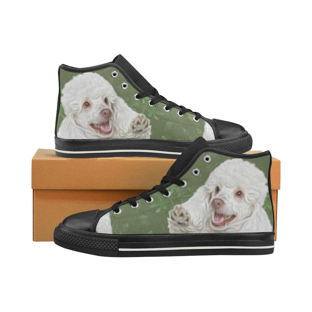 Poodle Lover Black High Top Canvas Women’s Shoes/Large Size