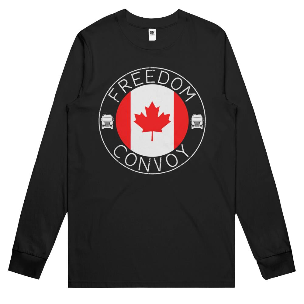 Canada Flag Freedom Convoy 2022 Canadian Trucker Maple Leaf Long Sleeve T Shirts