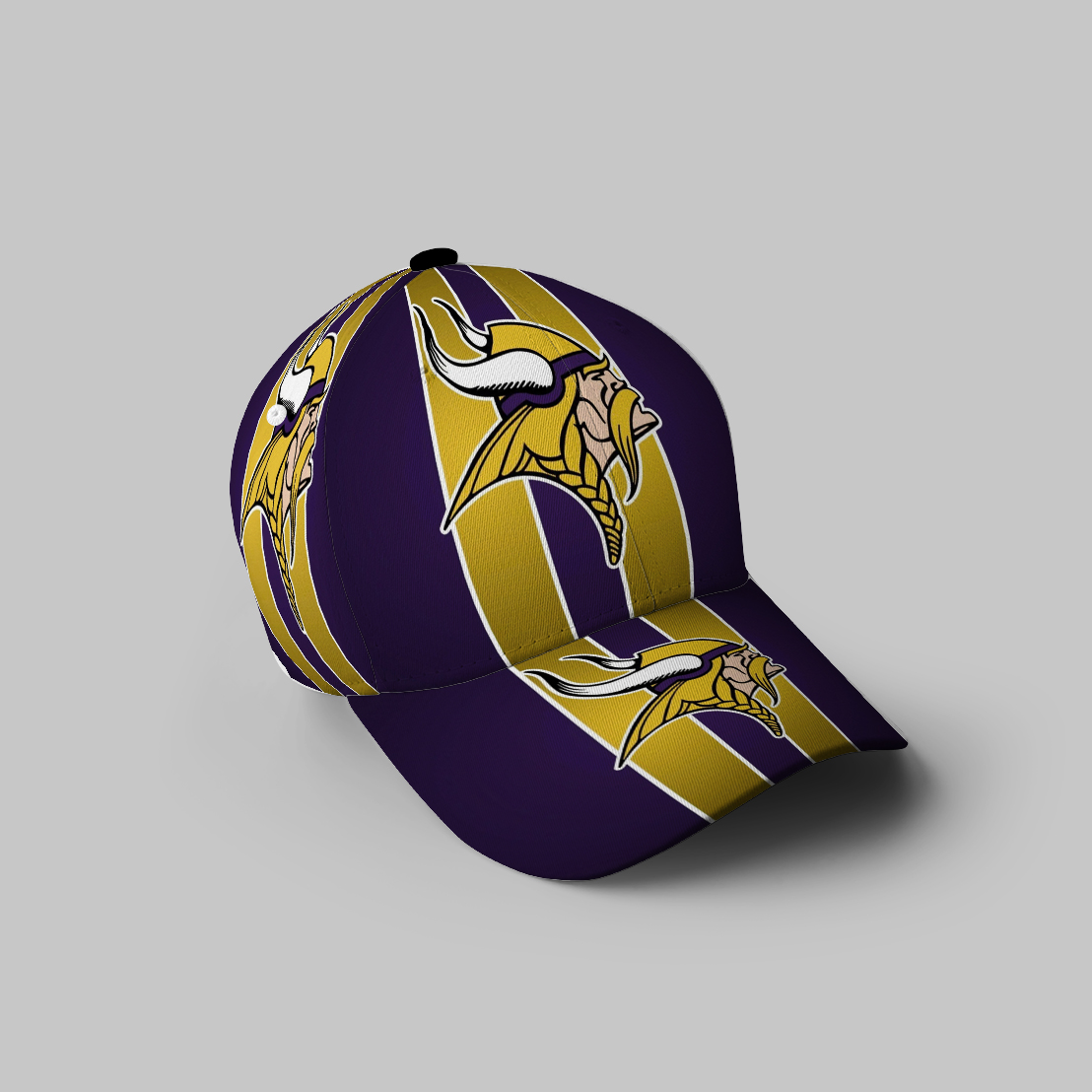 Minnesota Vikings Emblem Stripe 3D Printing Baseball Cap Classic Hat