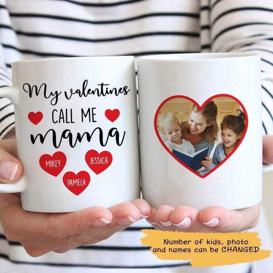 My Valentines Call Me Mama Personalized Mug