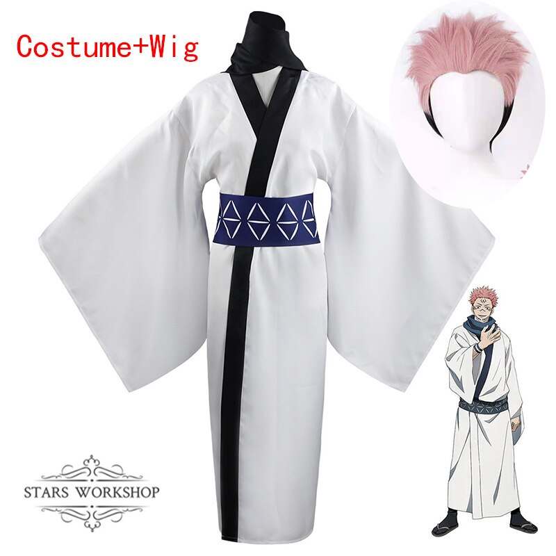 Anime Jujutsu Kaisen Cosplay Ryomen Sukuna Cosplay Costume Adult Men Women White Fancy Kimono Uniform Halloween Carnival Party alx