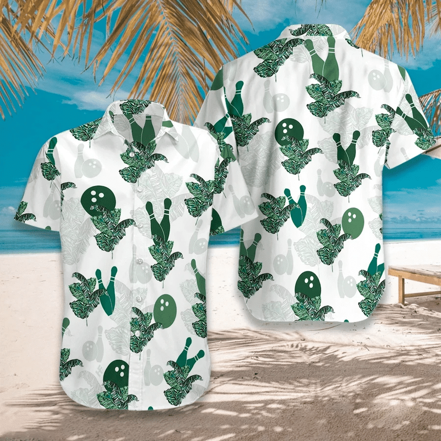 Order Simple Bowling Green White Tropical Unisex Hawaii Aloha Shirts Ha80039