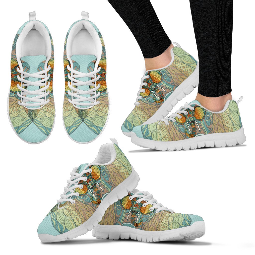 Mandala Elephant Head Sneakers.