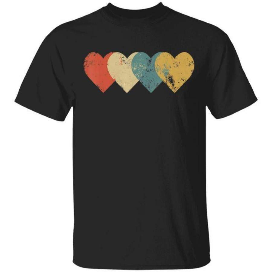 Vintage Hearts Cool Retro Valentines Day Gift shirt by globalteeshop