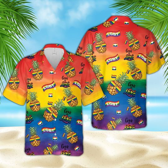 Aloha Love Is Love Lgbt Pineapples Hawaiian Shirt