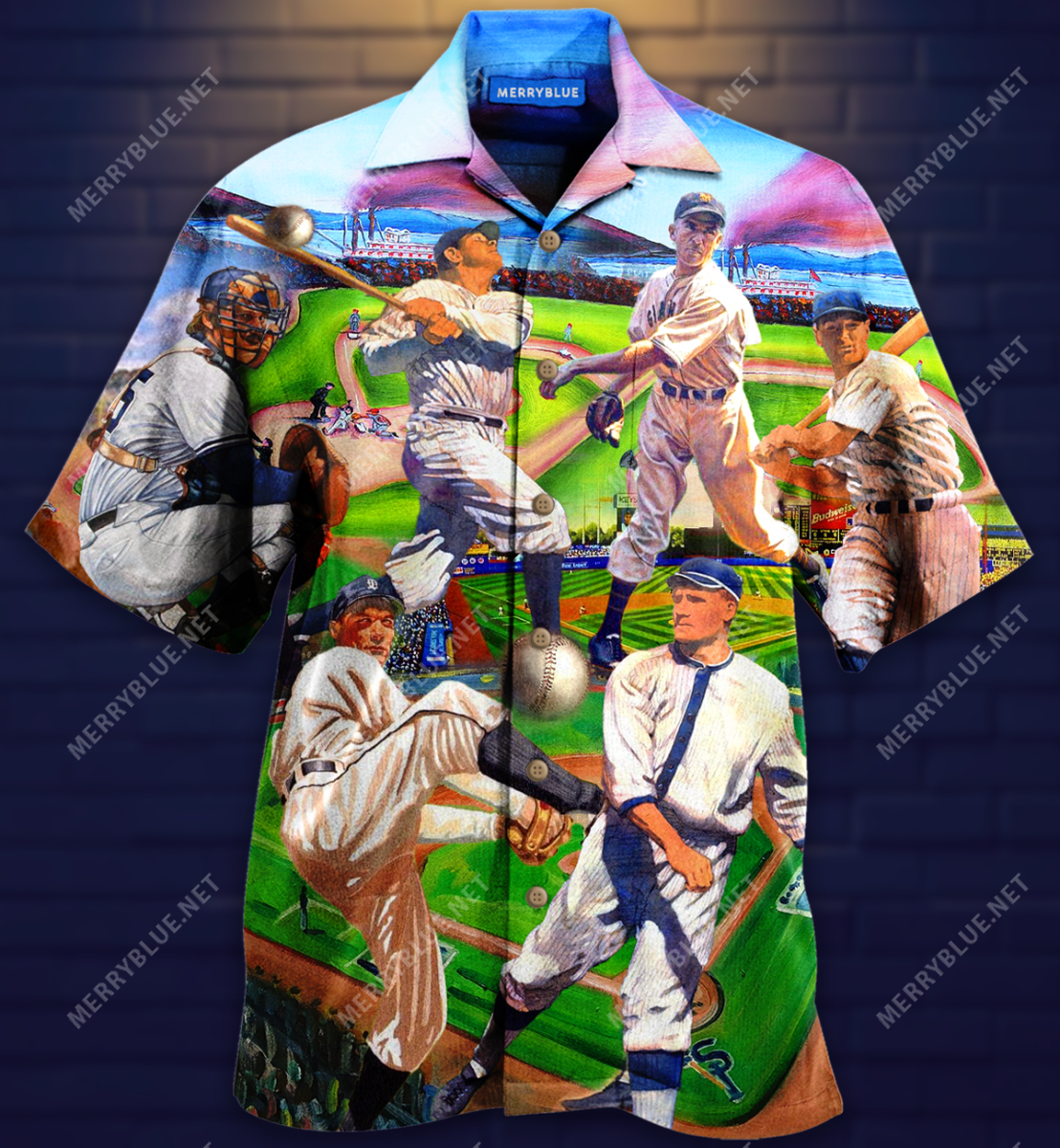 Vintage Baseball Players Unisex Hawaiian Shirt