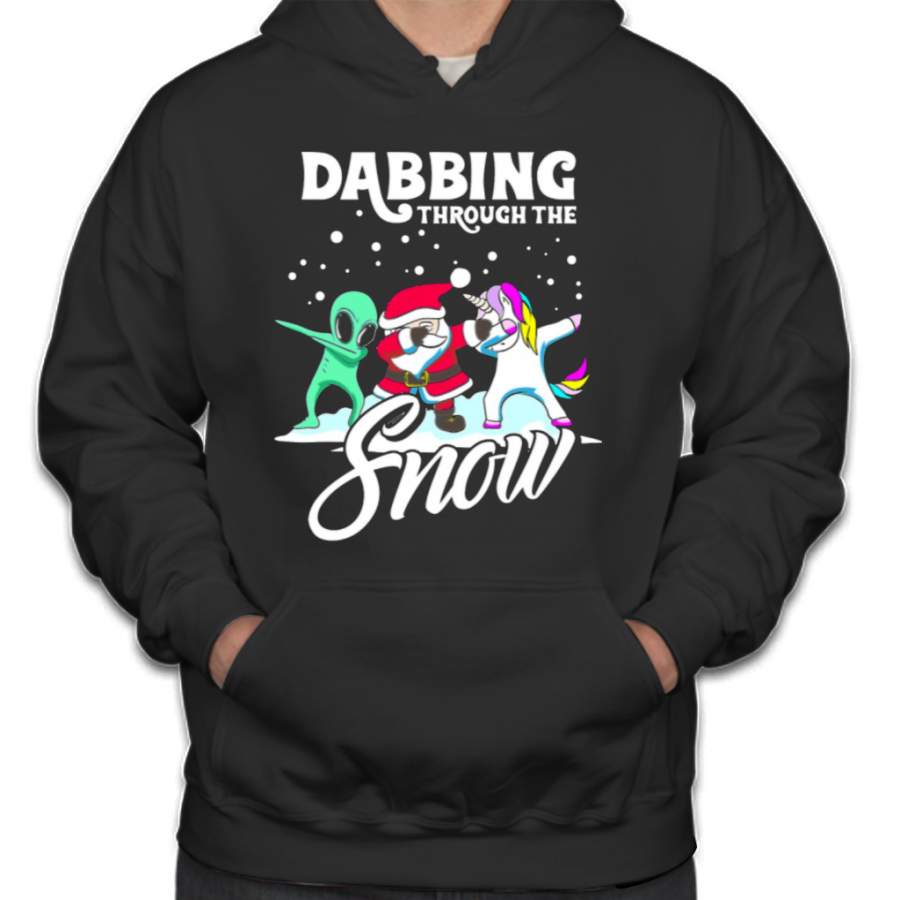 Dabbing Santa Dab Unicorn Alien Christmas gift Hoodie