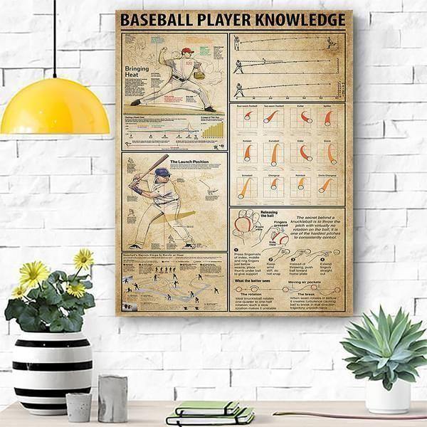 Baseball Player Knowledge Canvas Print Wall Art – Matte Canvas