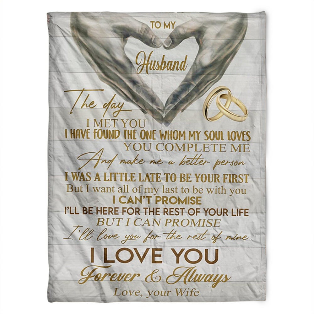 To My Husband Blanket. I Have Found The One Whom My Soul Loves. Gift For Friend Family Home Decor Bedding Couch Sofa Soft And Comfy Cozy