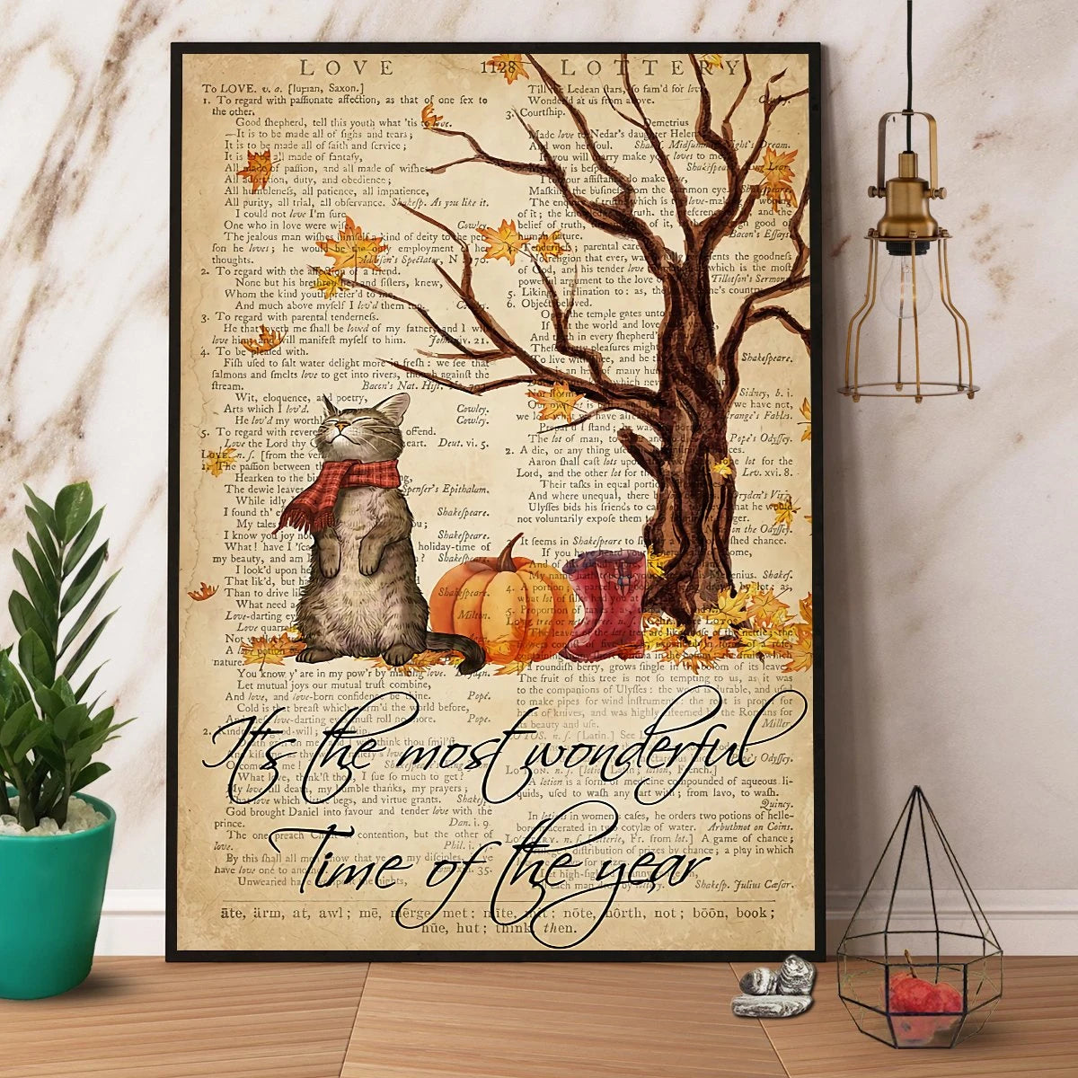 Cat Halloween It’S The Most Wonderful Time Of The Year Paper Canvas Prints Poster Wall Art Decor