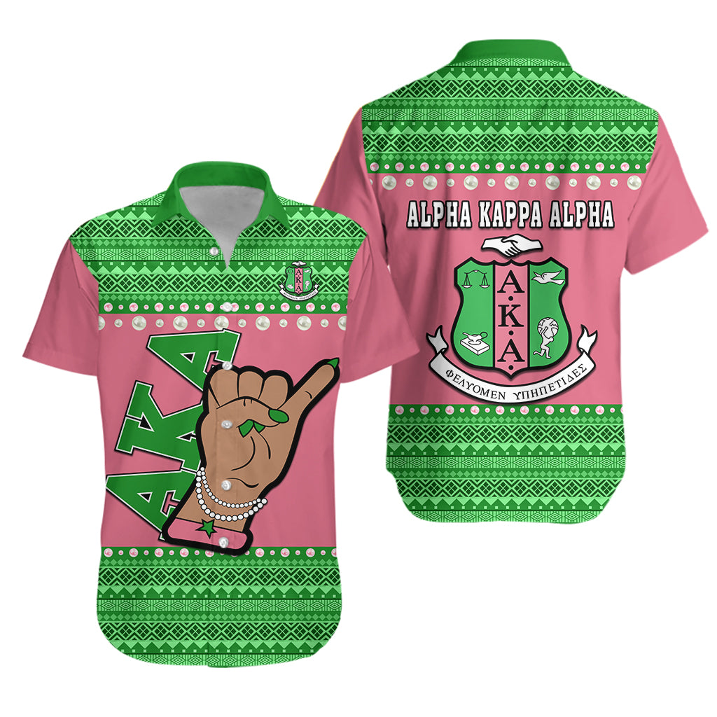 Alpha Kappa Alpha Hawaiian Shirt African Pattern Lt13