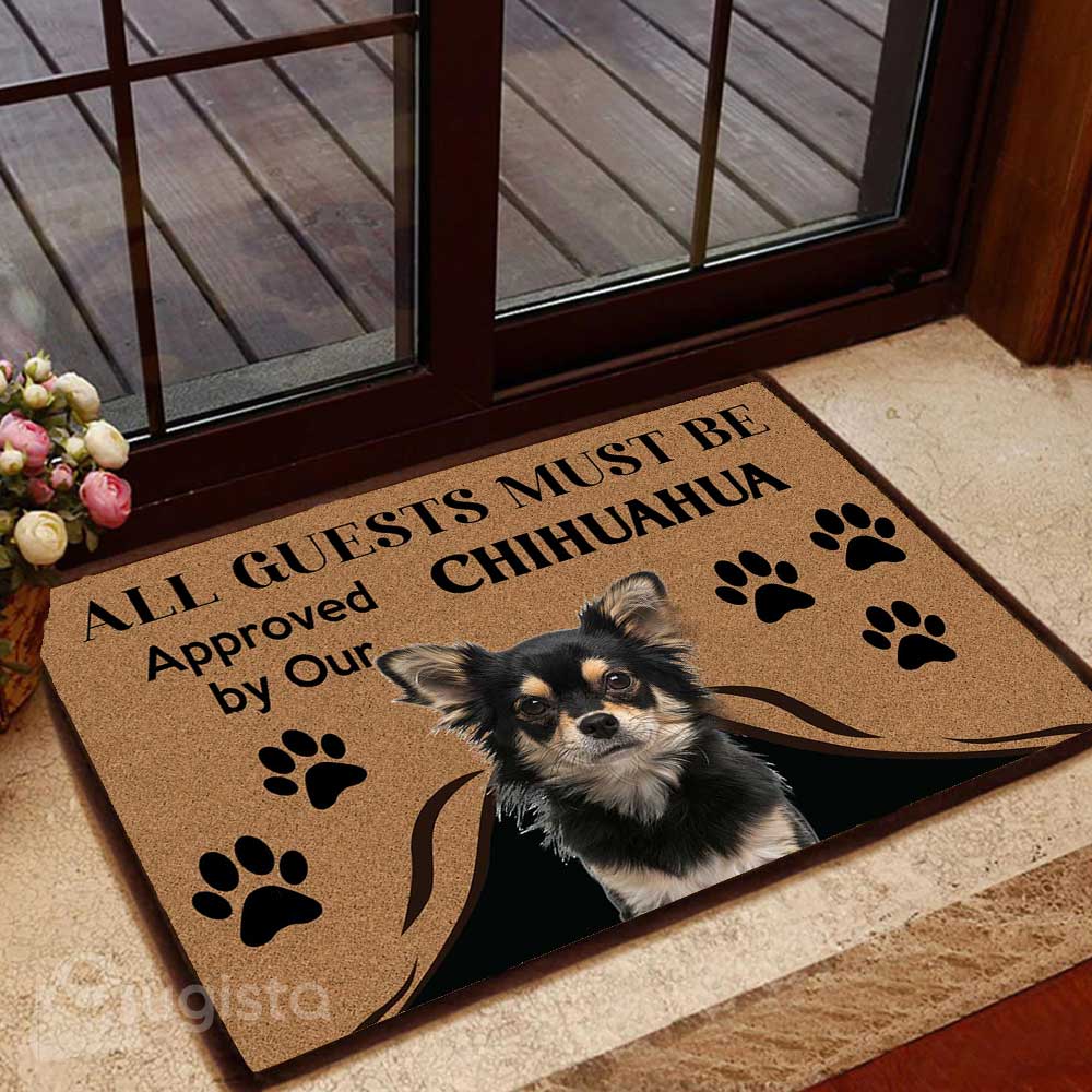 All Guests Must Be Approved By Our Chihuahua 01 All Over Printing Doormat Pre2281