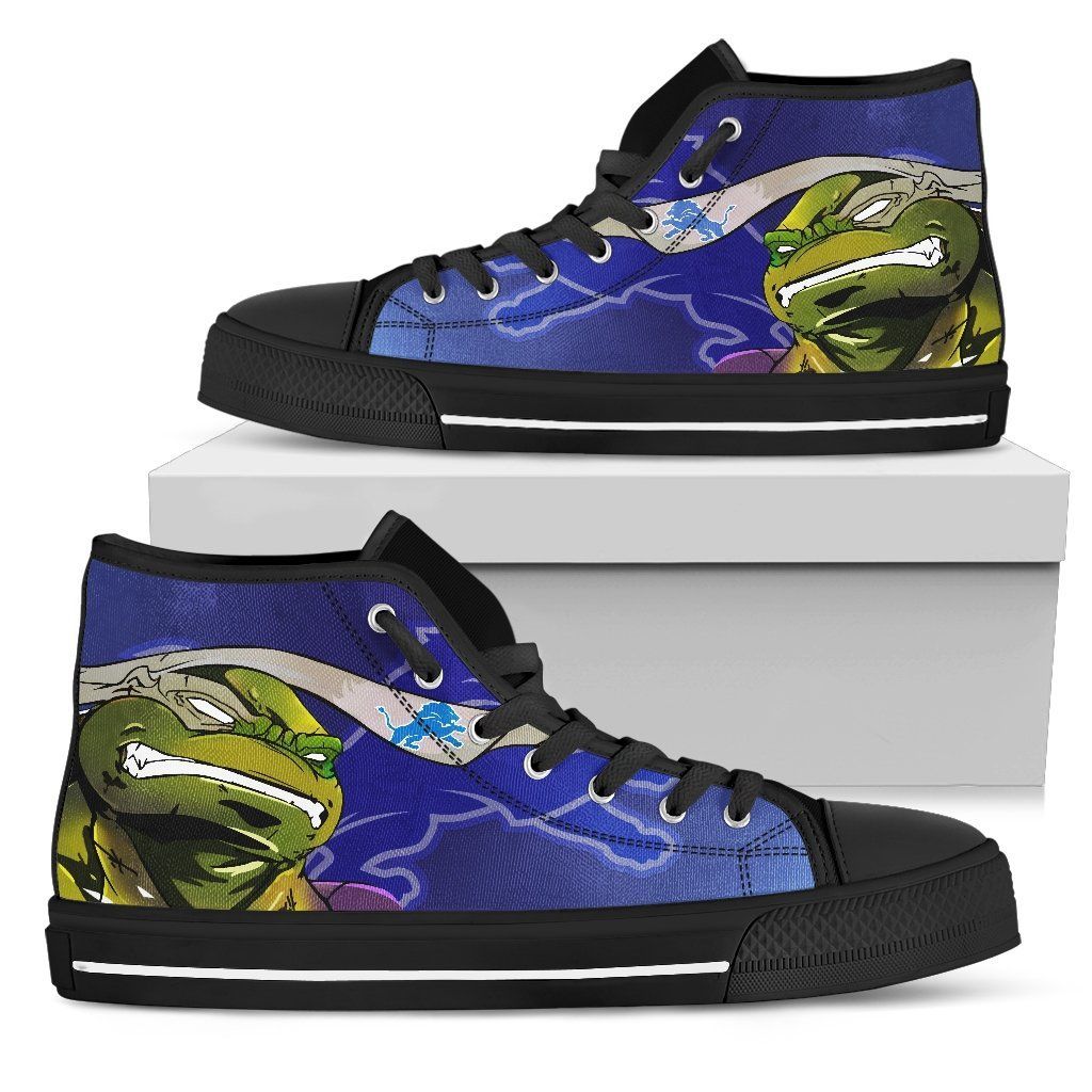 Ninja Turtle Style Detroit Lions High Top Shoes