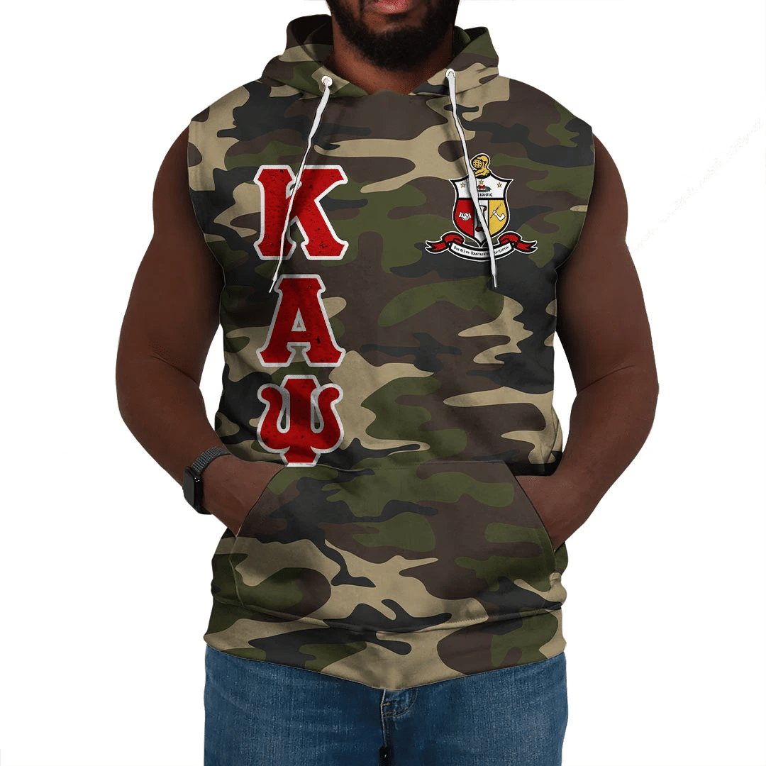 Wonderprint Hoodie Personalized Kappa Alpha Psi Camouflage Sleeveless Hoodie Lt10