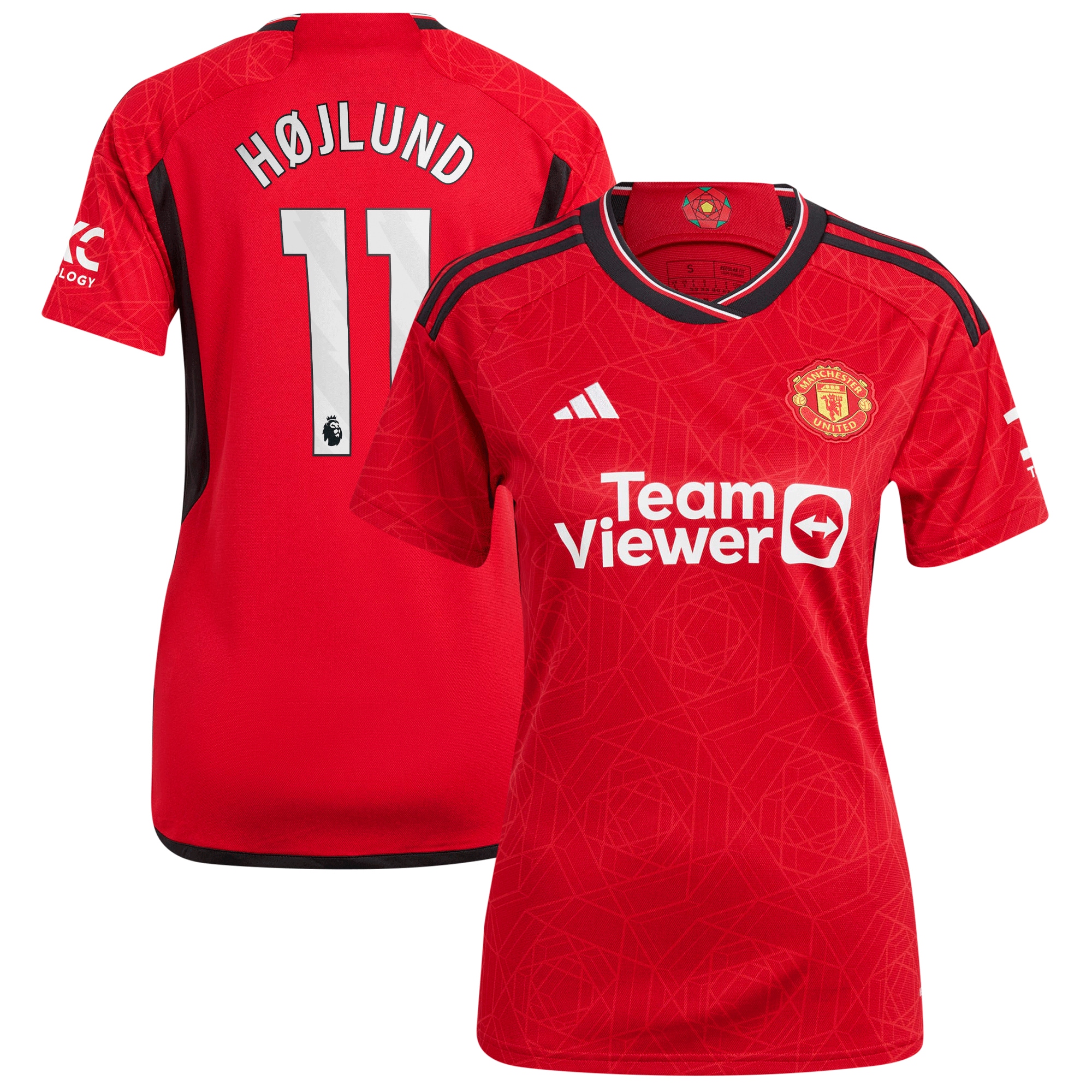 Rasmus Højlund Manchester United Women's 2023/24 Home Replica Player Jersey  Red