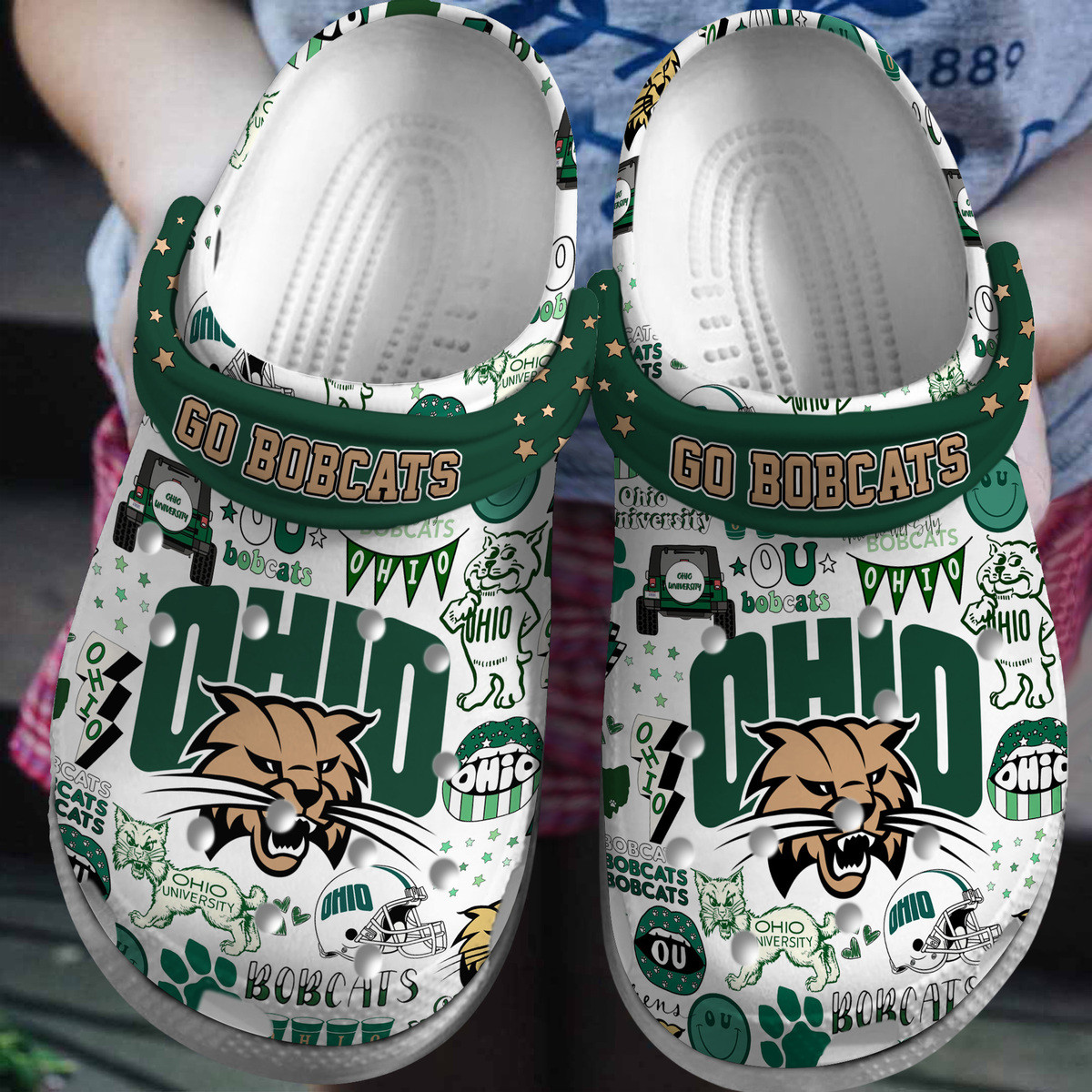 Ohio Bobcats NCAA Sport Crocss Crocband Clogs Shoes Comfortable For Men Women and Kids