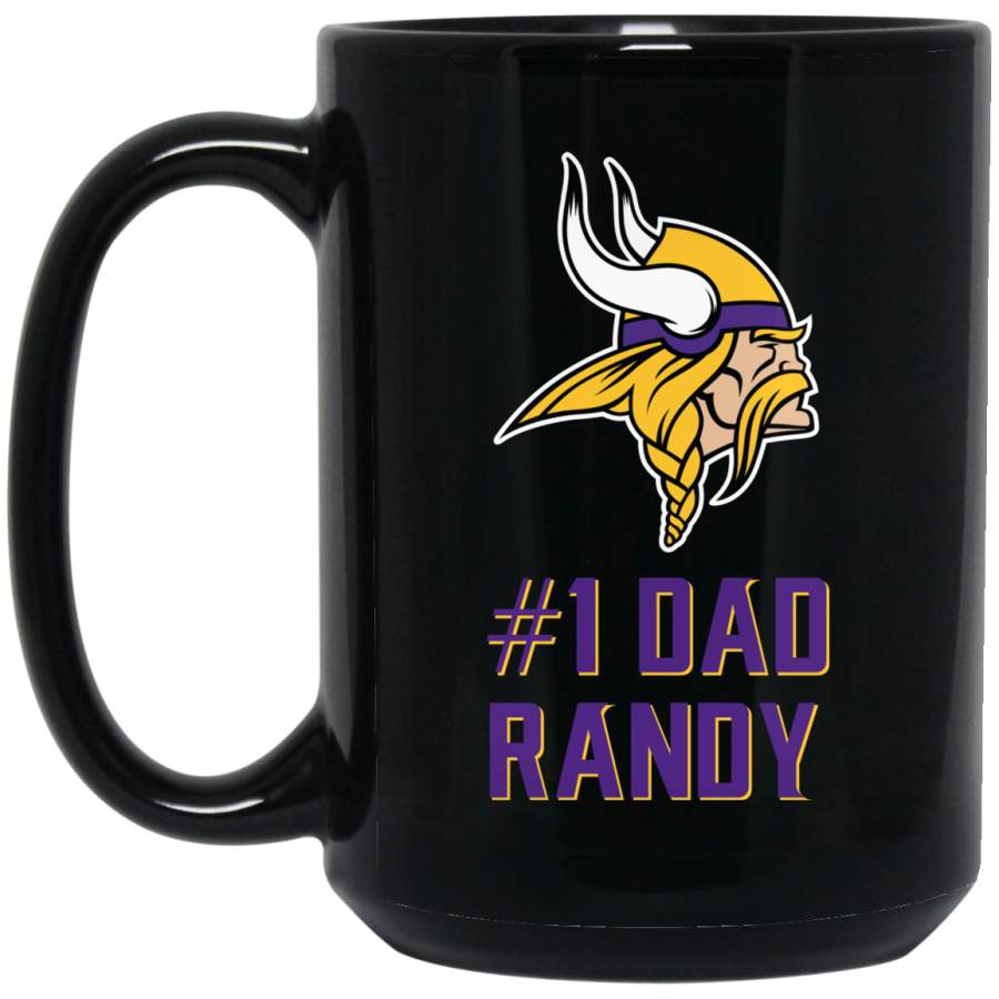 Minnesota Vikings Logo Purple-Yellow Randy BM15OZ 15 oz. Black Mug