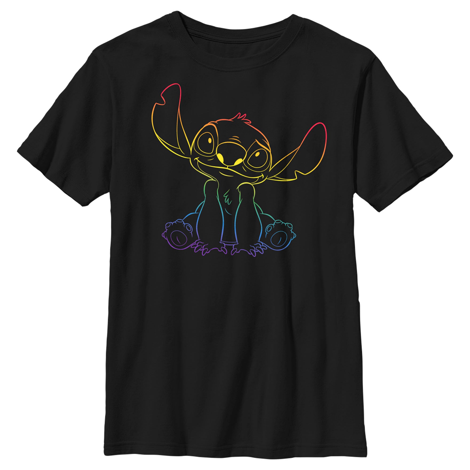 Boy’S Lilo & Stitch Sitting Cute With Rainbow Pride T-Shirt