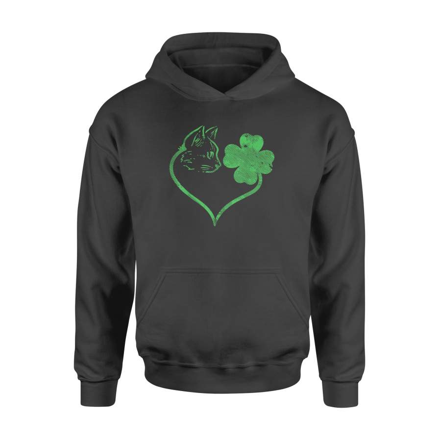 Cat Silhouette Shamrock St Patricks Day Kitten Lover Pet – Standard Hoodie