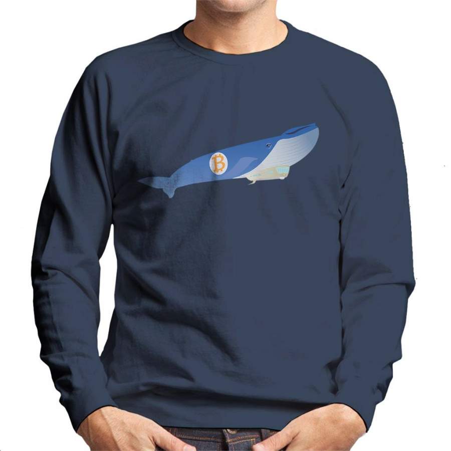 Bitcoin Whale Blimp Flying High Men’s Sweatshirt