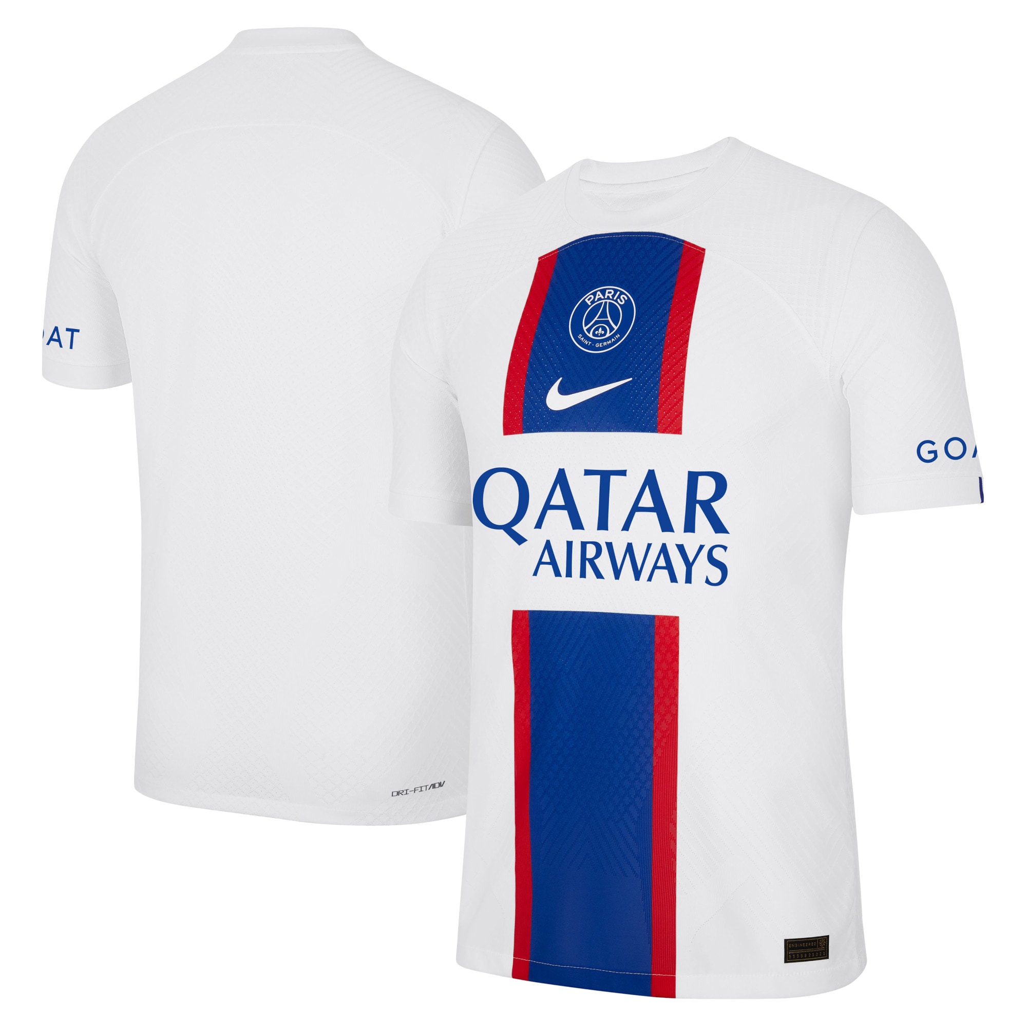 Paris Saint-Germain 2022/23 Third Vapor Match Authentic Blank Jersey – White