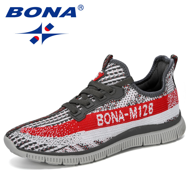 BONA 2020 New Arrival Mesh Running Shoes Men Jogging Walking Sports Shoes Man Athietic Breathale Sneakers Outdoor Trainer Shoes alx