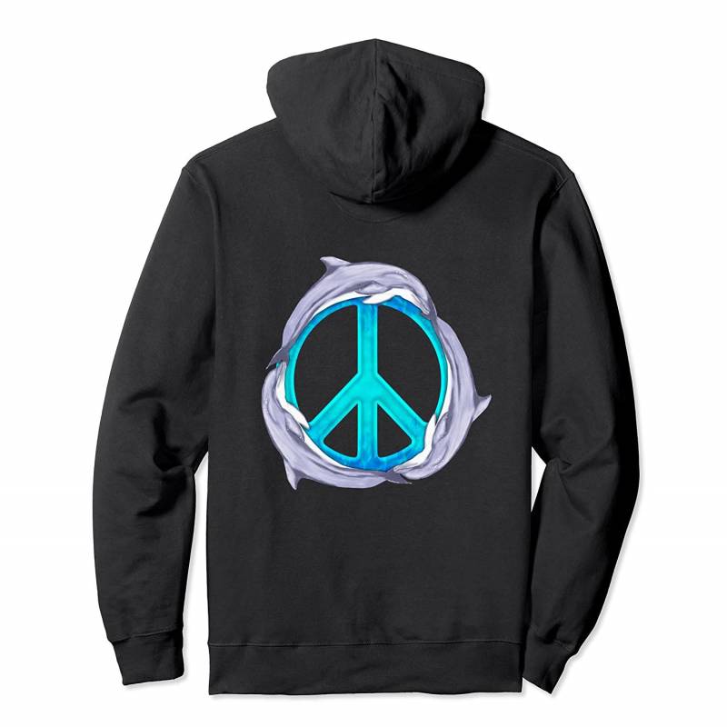 Dolphin Peace Symbol Pullover Hoodie, T-Shirt, Sweatshirt