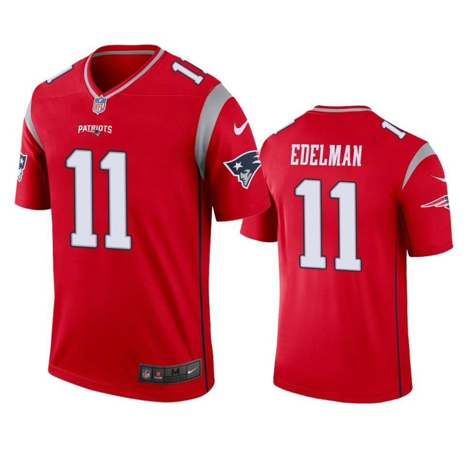 New England Patriots Julian Edelman Red Inverted Legend 3D Jersey