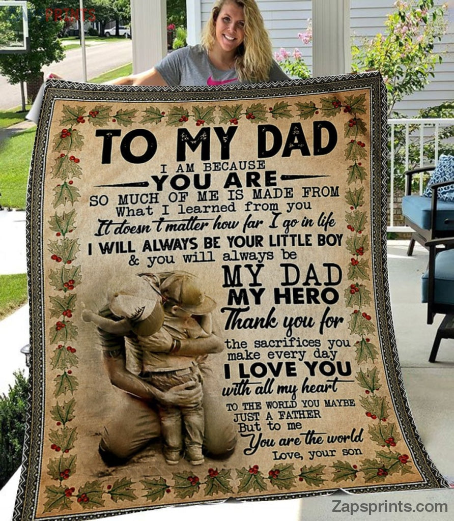 Gift For Dad  – To My Dad – My Dad My Hero – Blanket