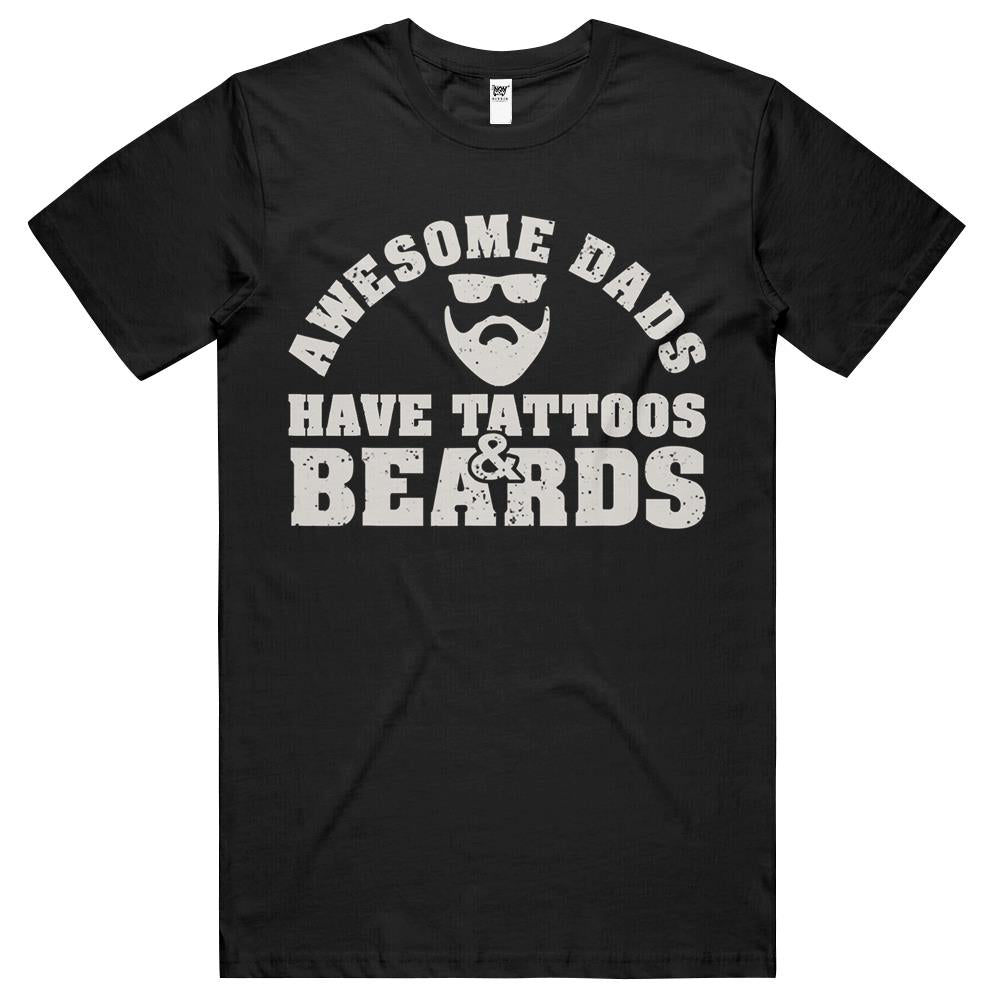 Awesome Dads Have Tattoos Beards Vintage Father’s Day T Shirts