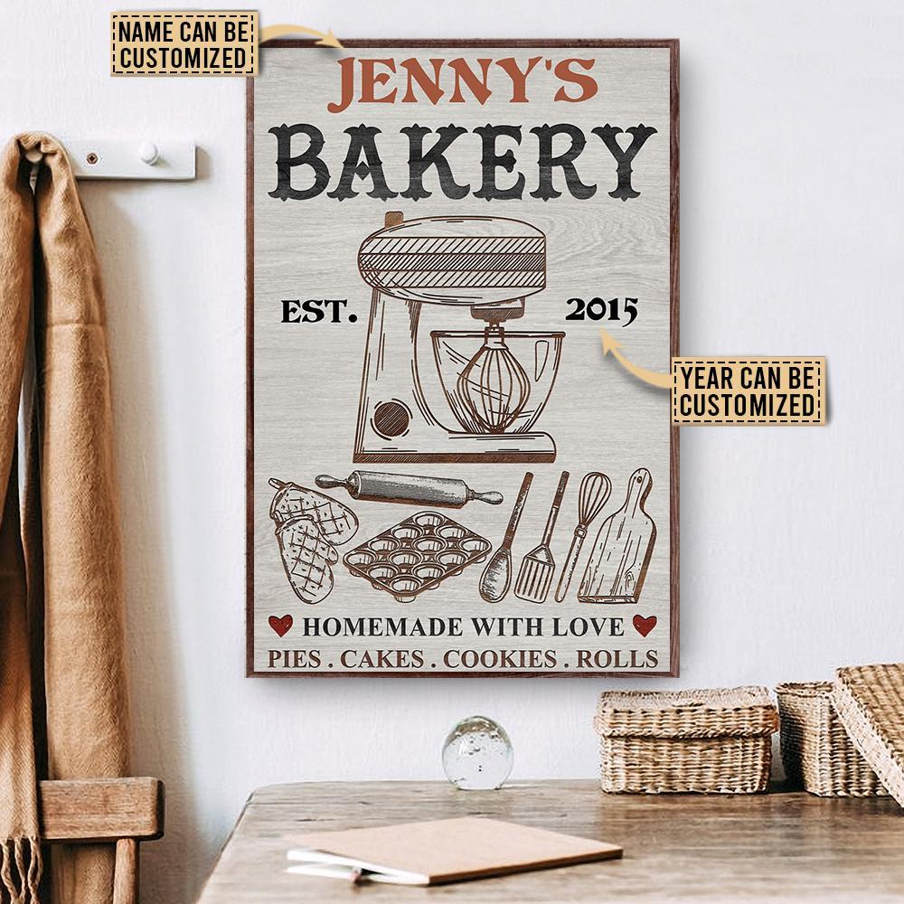 Aeticon Gifts Personalized Baking Homemade With Love Canvas Mom Dad Gift Home Decor