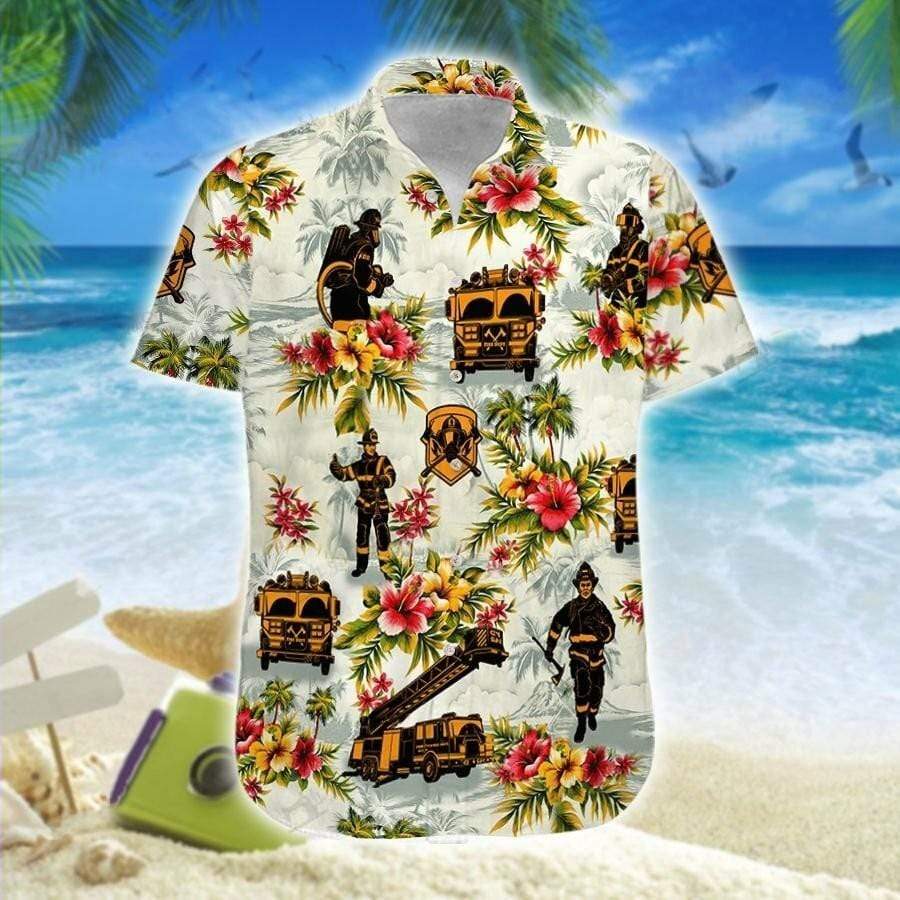 Firefighter Flowers Hawaii Shirt For Men And Women Ha32968