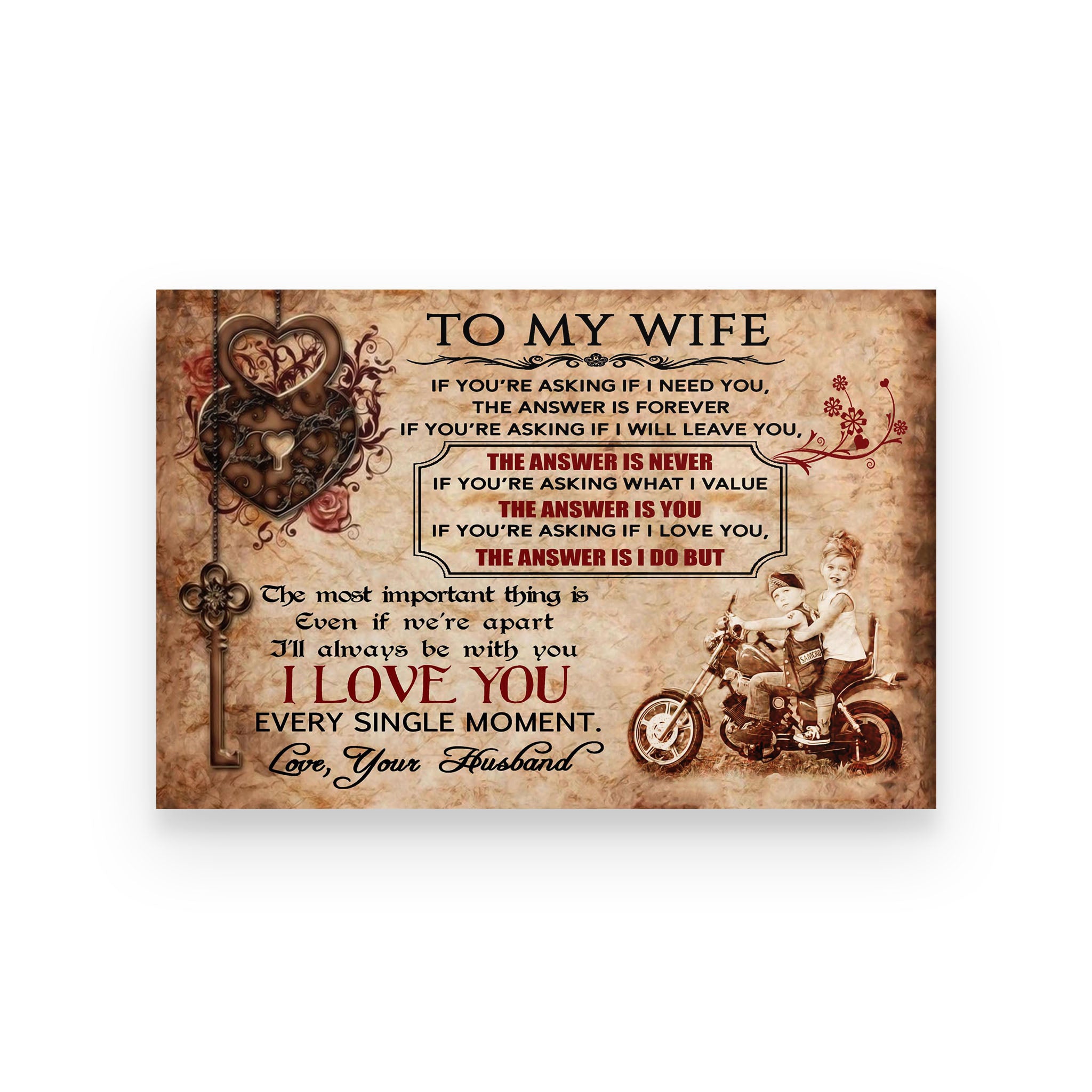 Biker Poster Husband To Wife If Youre Asking If I Need You Poster Art Design 