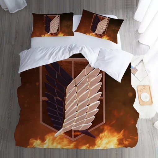 Attack On Titan 5 Duvet Cover Pillowcase Home Decor 3D Bedding Set 1695