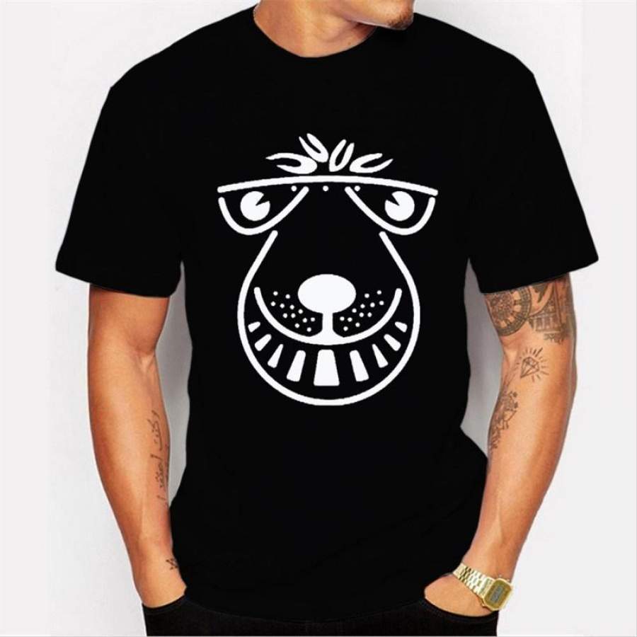 Men’S Cool Animal Design T Shirt Male Fashion Personality Printed Tops Hipster Summer Black Tees