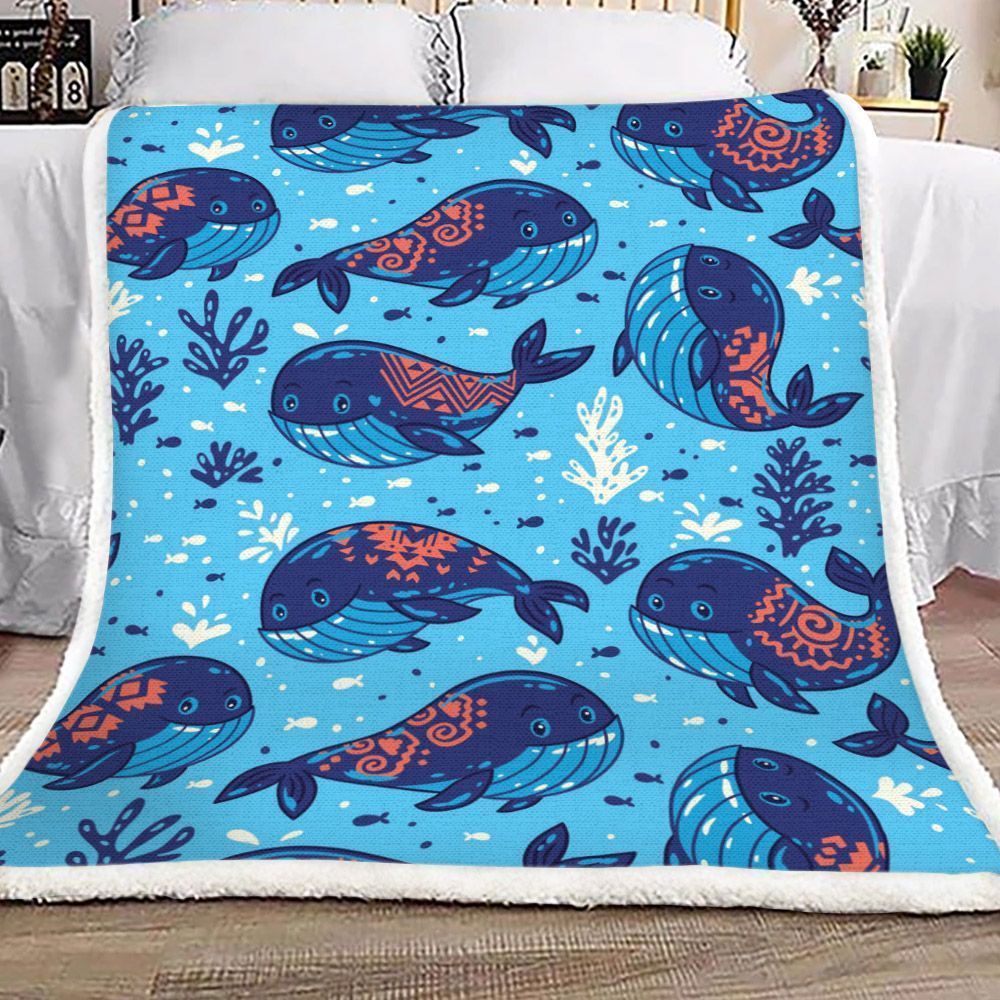 Whale Fleece Blanket All Over Prints