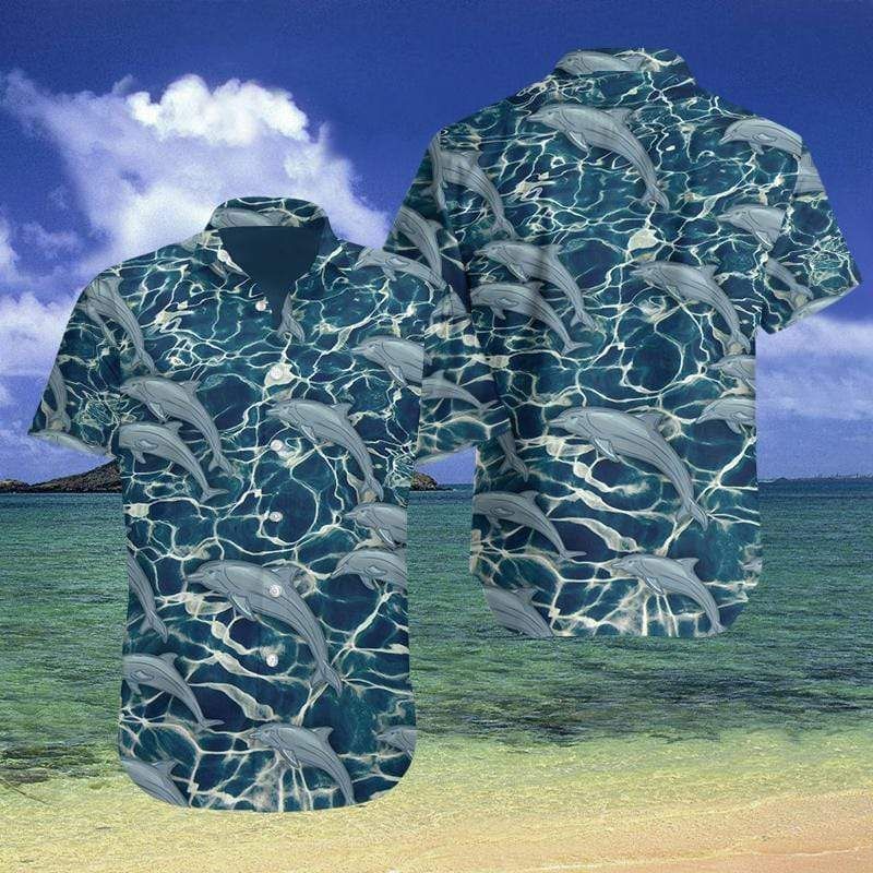 Cover your body with amazing Cool Ocean Dolphin Lover Tropical Hawaiian Shirts 3D