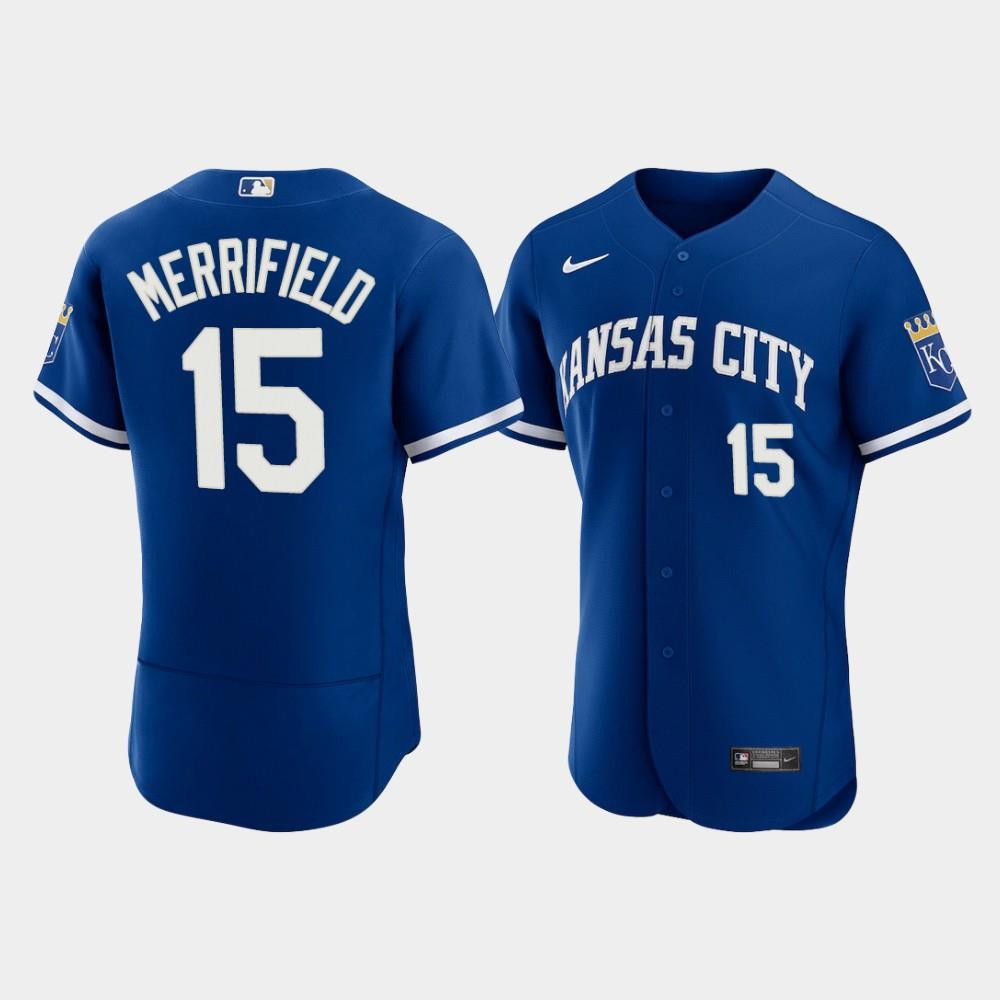 Whit Merrifield 15 Kansas City Royals Men’s 2022-23 Alternate Jersey – Royal Jersey