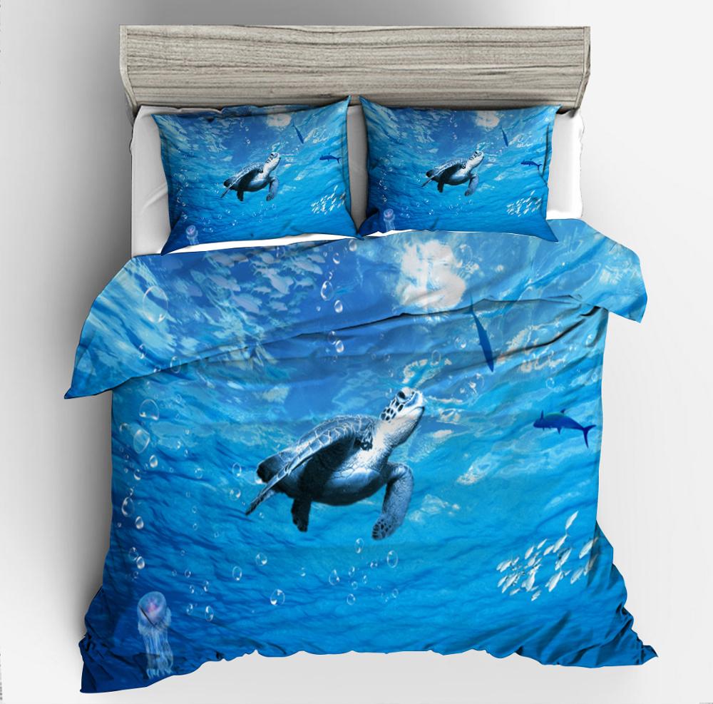 3D Print Mermaid Dolphin Bedding Set Home Textile Bed Set Bedding Duvet Cover Queen Size Sets Cotton Bedding Set