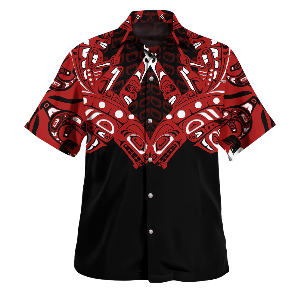 Killer Whale Unisex Fashion Red Color All Over Print Hawaii Shirt