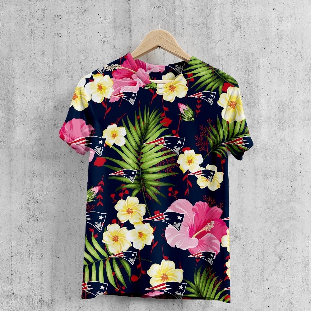 New England Patriots Summer Floral T-Shirt