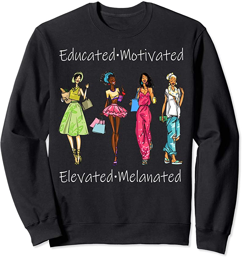 Black Queen Educated Melanin African American Women Sweatshirt