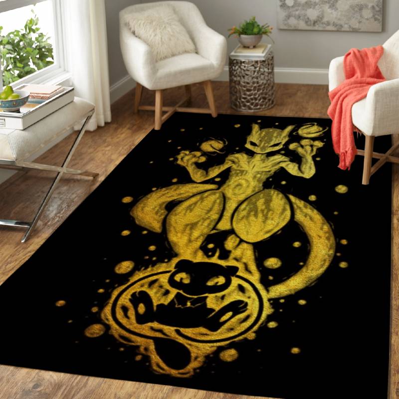 Gold Mewtwo Anime Area Rug – Carpet